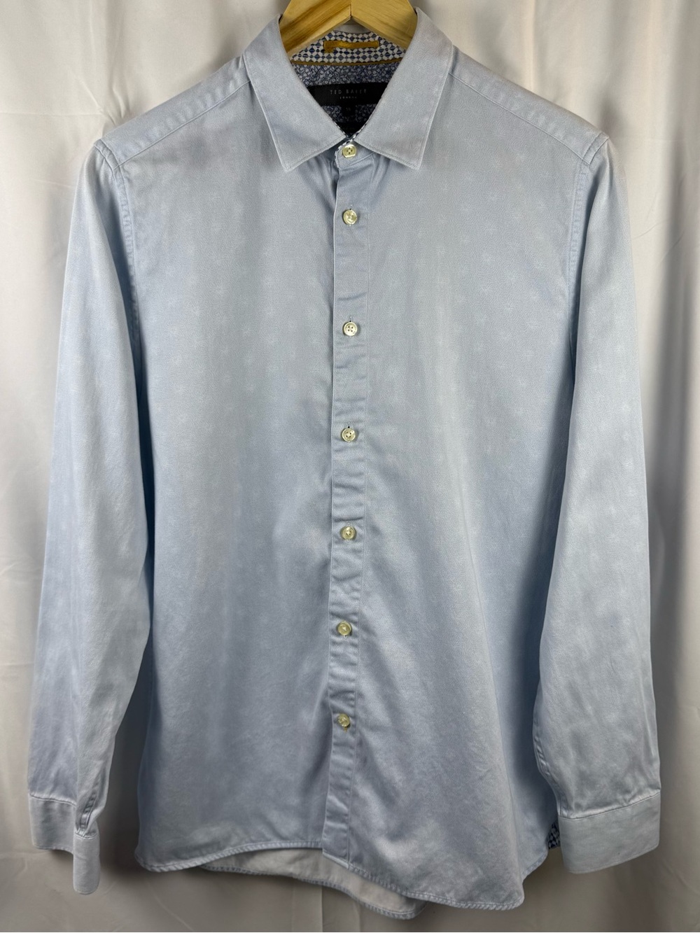 Ted Baker London Modern Fit Men’s 16 Light Blue Long Sleeve Dress Shirt